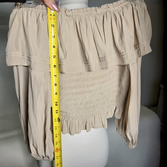 NEW RAMY BROOK Tan top, off shoulder,  Corset elastic bodice,  Size Small/ P ❤️ - Picture 9 of 9